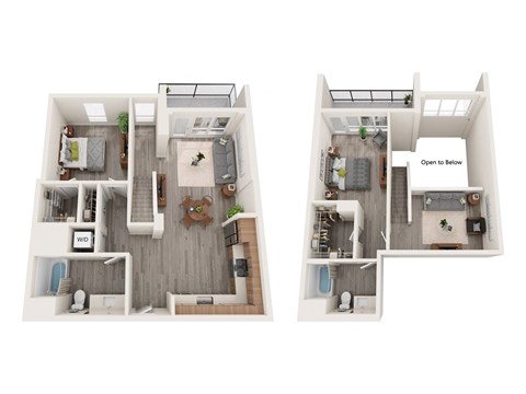 Floor plan for 2 beds, 2 baths, 1848 sqft